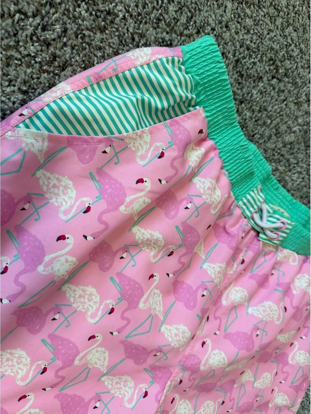 Matilda Jane Enchanted Garden Flamingo Swim Trunks Men's Size XXL - Picture 4 of 10